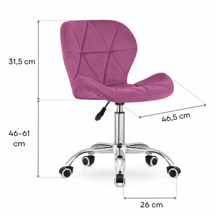 Krzesło obrotowe RIVELLO VELVET PURPLE