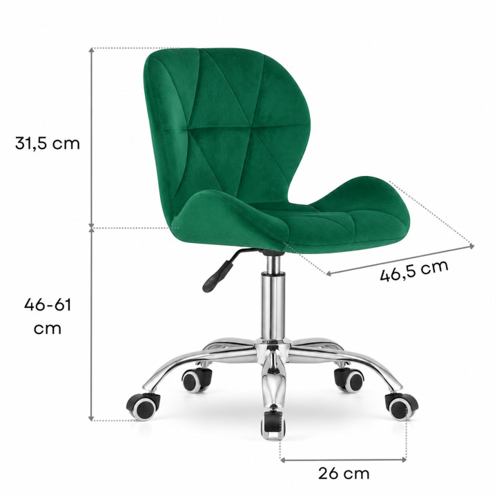 Krzesło obrotowe RIVELLO VELVET DARK GREEN