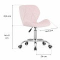 Krzesło obrotowe RIVELLO VELVET LIGHT PINK