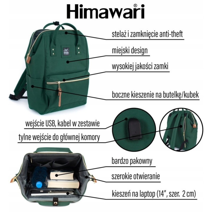 Himawari plecak miejski fioletowy