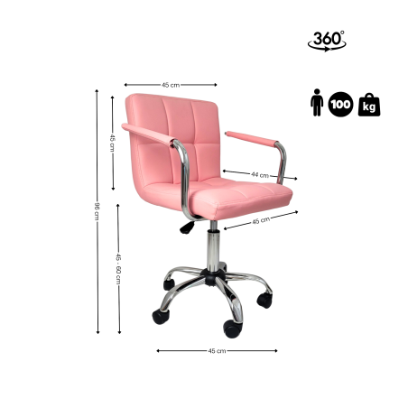 Krzesło/fotel biurowy dla dziecka Astana RÓŻOWY