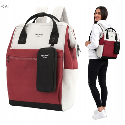 Plecak HIMAWARI Damski Szkolny do Szkoły na Laptopa 15,6 A4 16L Etui