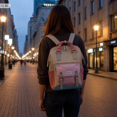 Plecak HIMAWARI Damski Szkolny do Szkoły na Laptopa A4 Miejski 17L USB