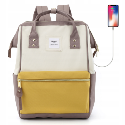 Plecak HIMAWARI Damski Szkolny do Szkoły Laptop A4 USB Miejski 19L