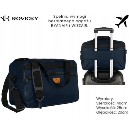 Torba podróżna do samolotu 40x20x25 Rovicky bagaż podręczny Ryanair Wizzair