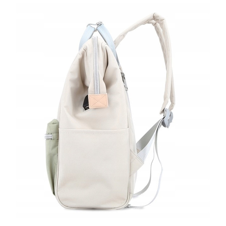 Plecak HIMAWARI damski miejski laptop 13,3 A4 USB beżowy 19L