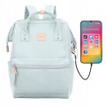 Plecak HIMAWARI damski miejski laptop 13,3 A4 USB miętowy 19L