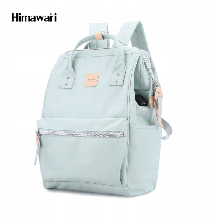 Plecak HIMAWARI damski miejski laptop 13,3 A4 USB miętowy 19L