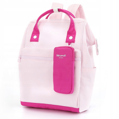 Plecak Damski Szkolny HIMAWARI 1027 Laptop 15,6 A4 Miejski Różowy Etui