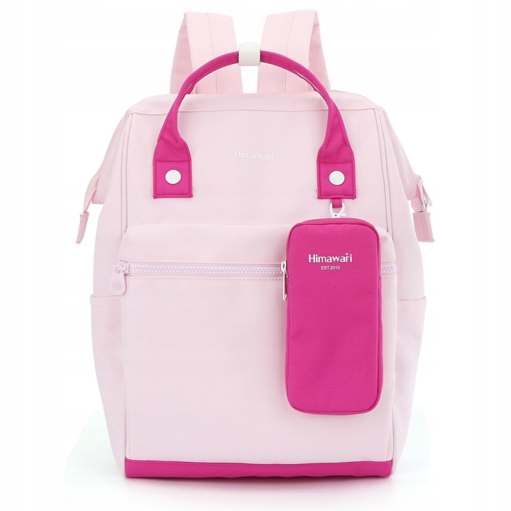 Plecak Damski Szkolny HIMAWARI 1027 Laptop 15,6 A4 Miejski Różowy Etui