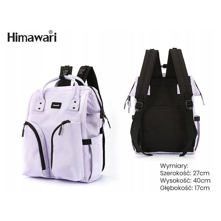 Plecak dla Mamy HIMAWARI do Wózka Torba Plecak Termiczny Diaper Bag 19L
