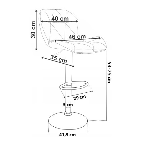 Hoker/Krzesło barowe do kuchni pikowane SEVILLA