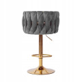 Hoker regulowany, obrotowy, barowy, do kuchni Glamour Loft Pleciony MARBELLA szary
