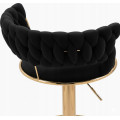 Hoker IMPERIA stołek Krzesło Barowe 100 cm Glamour Złote nóżki Welur BLACK