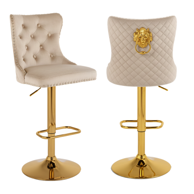 Hoker barowy, do kuchni, salonu, elegancki CRYSTAL VELVET BEŻOWY GL