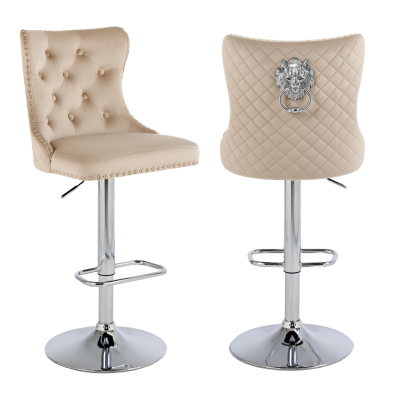 Hoker barowy, do kuchni, salonu, elegancki CRYSTAL VELVET BEŻOWY SL