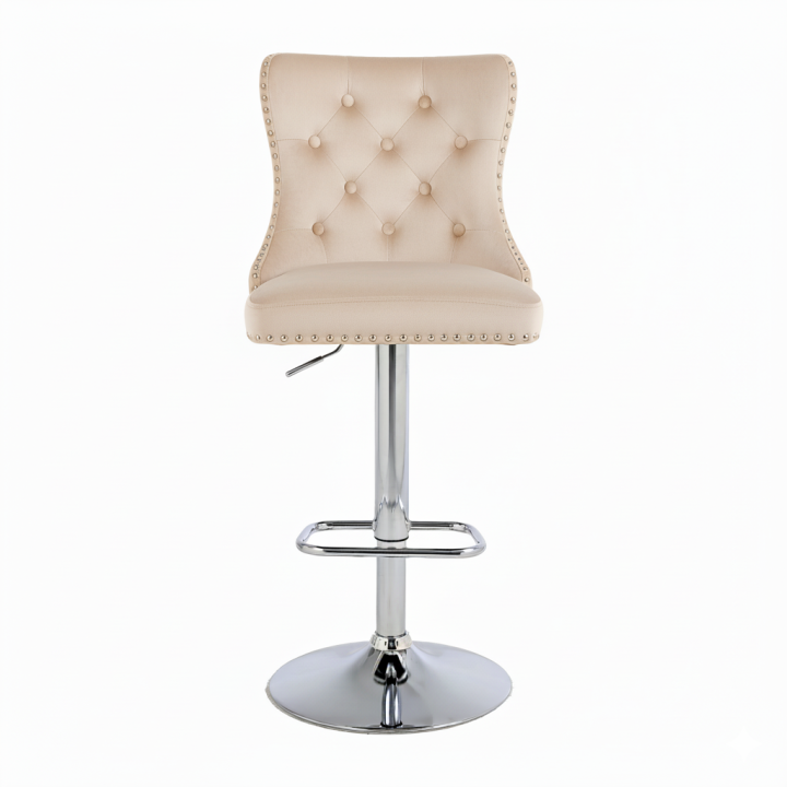 Hoker barowy, do kuchni, salonu, elegancki CRYSTAL VELVET BEŻOWY SL