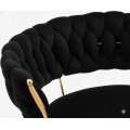 Hoker IMPERIA stołek Krzesło Barowe 100 cm Glamour Złote nóżki Welur BLACK