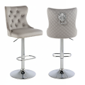 Hoker barowy, do kuchni, salonu, elegancki CRYSTAL VELVET JASNOSZARY SL