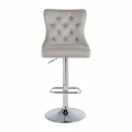 Hoker barowy, do kuchni, salonu, elegancki CRYSTAL VELVET JASNOSZARY SL