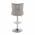 Hoker barowy, do kuchni, salonu, elegancki CRYSTAL VELVET JASNOSZARY SL