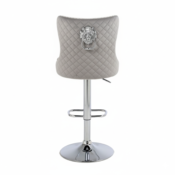 Hoker barowy, do kuchni, salonu, elegancki CRYSTAL VELVET JASNOSZARY SL