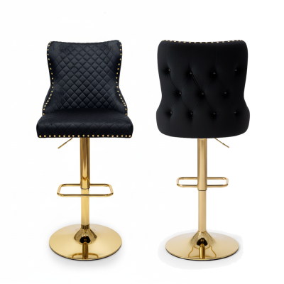 Hoker barowy,do kuchni, salonu, pokoju, elegancki LORD VELVET CZARNY GL