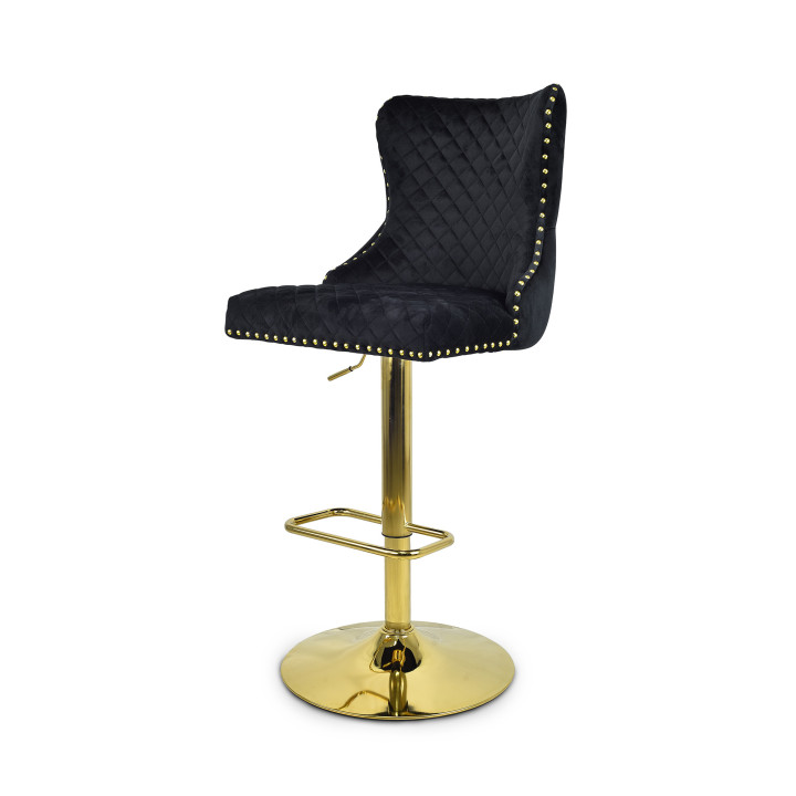 Hoker barowy,do kuchni, salonu, pokoju, elegancki LORD VELVET CZARNY GL