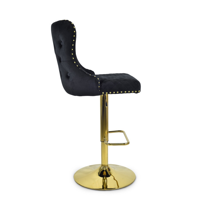 Hoker barowy,do kuchni, salonu, pokoju, elegancki LORD VELVET CZARNY GL