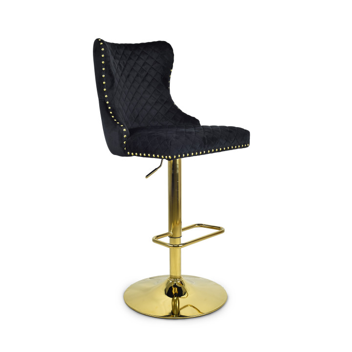 Hoker barowy,do kuchni, salonu, pokoju, elegancki LORD VELVET CZARNY GL