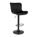 Hoker barowy, do kuchni, salonu, elegancki MALAGA VELVET CZARNY BL
