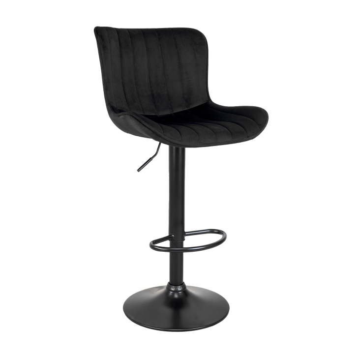 Hoker barowy, do kuchni, salonu, elegancki MALAGA VELVET CZARNY BL