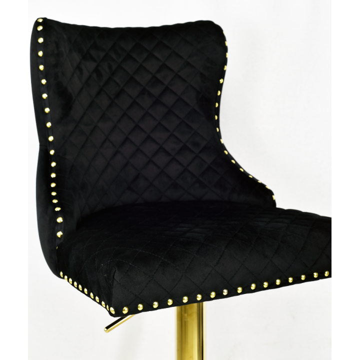 Hoker barowy,do kuchni, salonu, pokoju, elegancki LORD VELVET CZARNY GL
